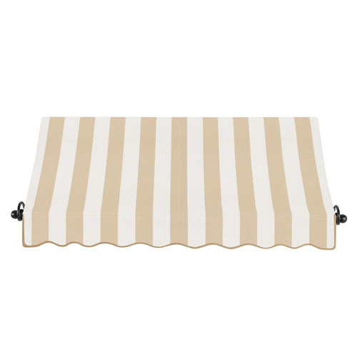 10.375 ft Fixed Awning Acrylic Fabric, Linen/White Stripe Z40837