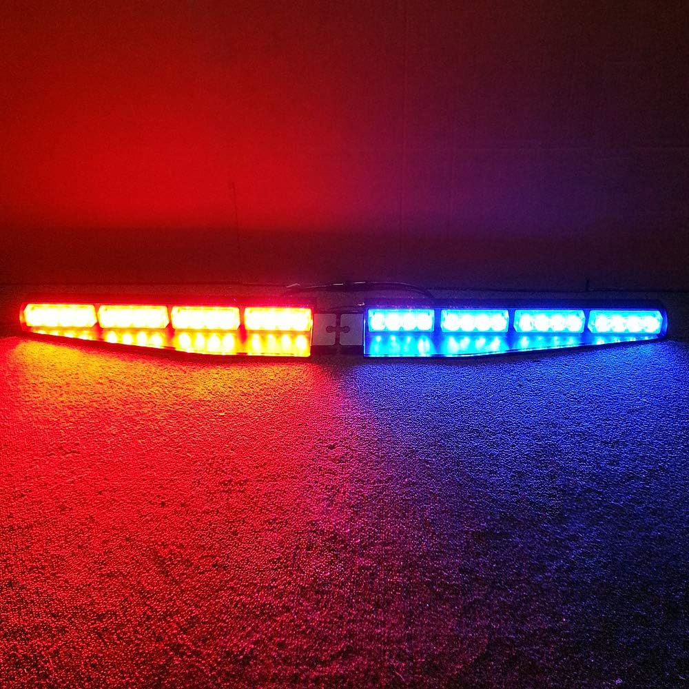 2-16 LED 32 Watt Red/Blue Emergency Beacon Light Bar Pack of 2 U132675