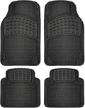 Black 4-Piece Rubber Floor Mats S428638