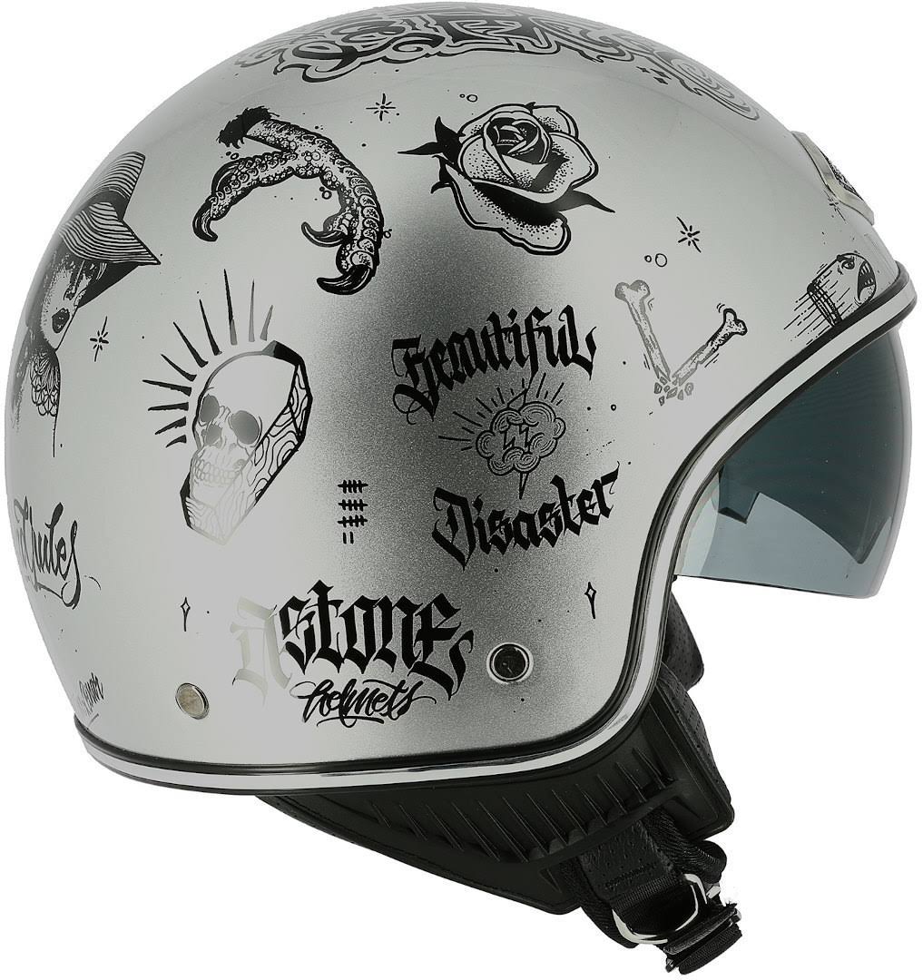 Silver Mini Jet Helmet G619