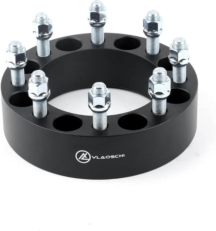 Black Forged 8x6.5 to 8x170 Wheel Adapters 2 Inch with 9/16" Studs Pack of 2 J5775