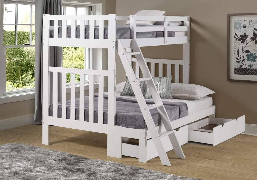 Twin Over Full Bunk Bed with Storage Drawers F3204